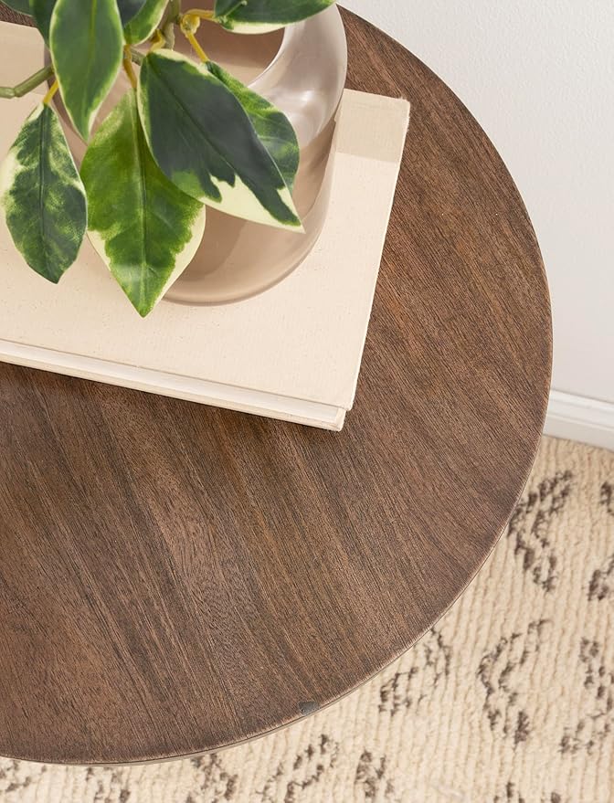Kate and Laurel Wegner Traditional Wooden Round Side Table, 16 x 26, Elegant - Image 5