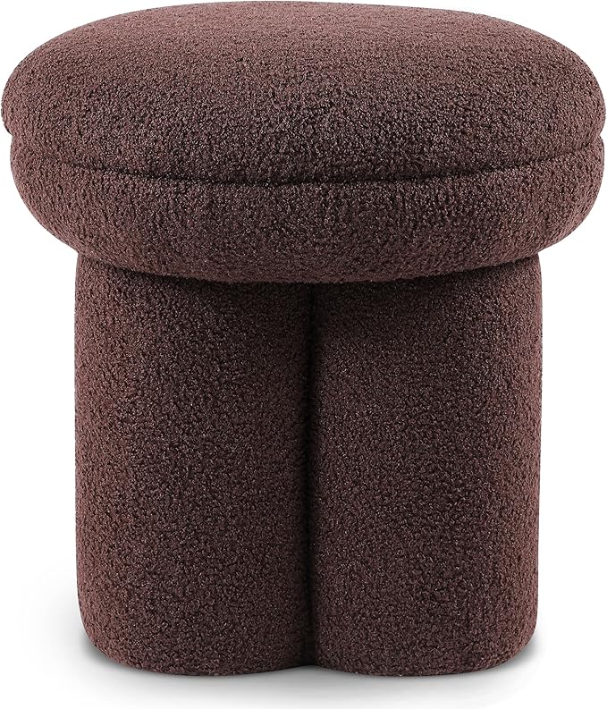 Furniture of America Rami Modern 18-inch Mushroom-Shape Upholstered Ottoman - Image 5
