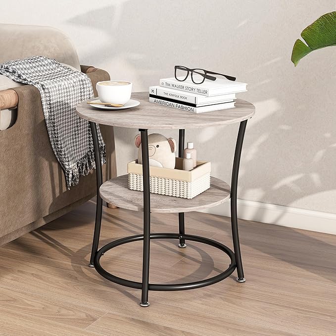 BOFENG Round Coffee Table Side Table, Round End Table - Image 3