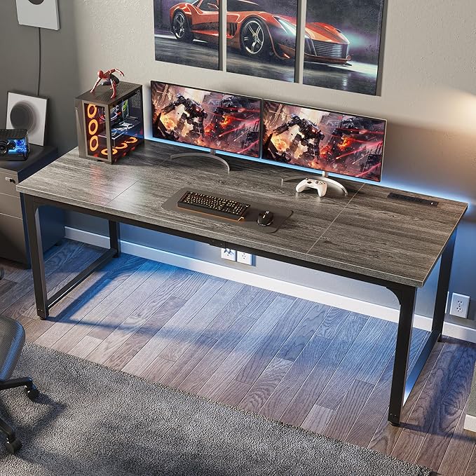 Huuger 63 x 24 inch Desk with Power Outlets & USB-C, Deeper & Thicker Desktop - Image 8