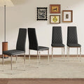 JT Modern Minimalist Dining Chair Fireproof Leather Sprayed Metal Pipe Diamond by JT