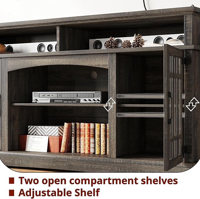 IRONCK Farmhouse TV Stand for 65 Inch TV, 32“Tall Entertainment Center - Image 4