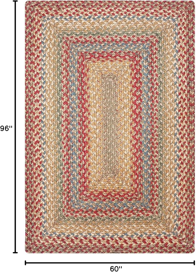 Homespice Azalea Multicolor Braided Area Rugs, 5x8' Rectangle - Image 2