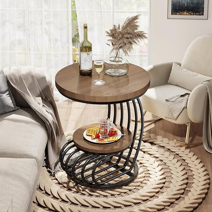 Tribesigns Round End Side Table: Side Table - Image 5