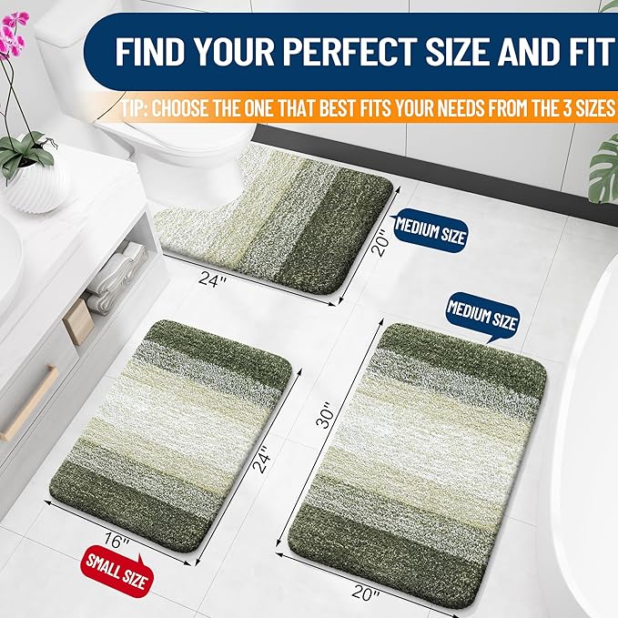 OLANLY Bathroom Rugs Mat 24x16, Extra Soft Absorbent Microfiber Bath Rugs - Image 2