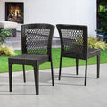 Merax Outdoor Dining Chairs Set of 2, Stackable Chairs by Merax