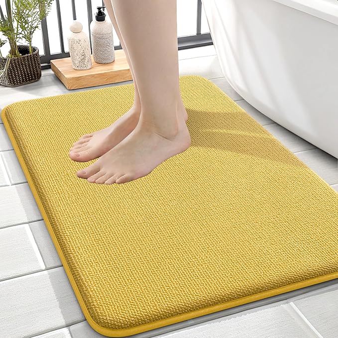 OLANLY Thick Memory Foam Bath Mat Rug 24x16, Extra Soft Absorbent Bathroom Rug by OLANLY