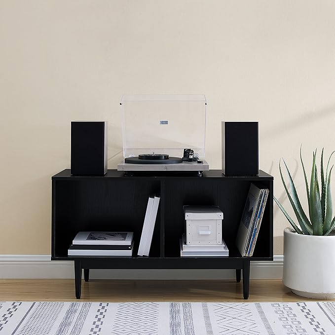 Crosley Furniture Liam Medium Vinyl Record Storage TV Stand and Entertainment - Image 8