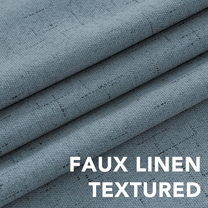 H.VERSAILTEX Linen Blackout Curtains 63 Inches Long 100% Blackout Thermal - Image 4