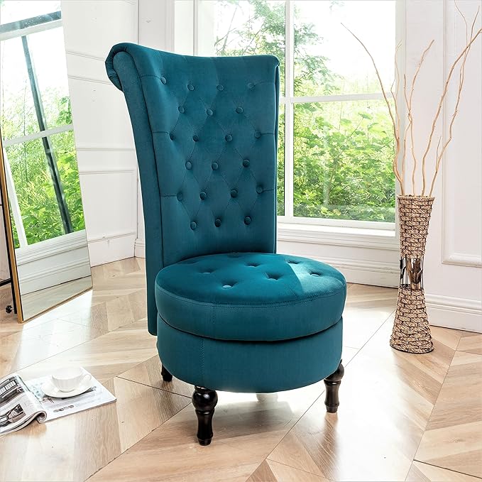 Container Furniture Royal High-Back Velvet Accent Chair - Image 13