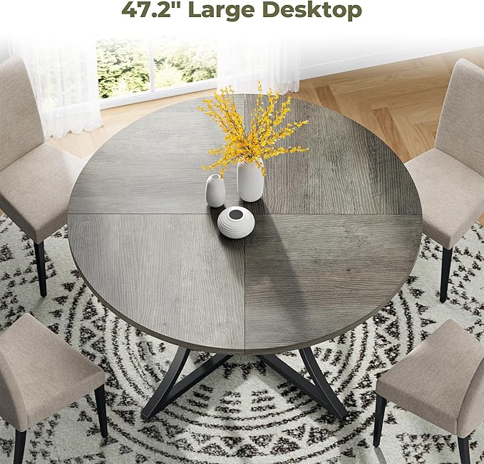 IRONCK 47.2" Round Dining Table - Image 3
