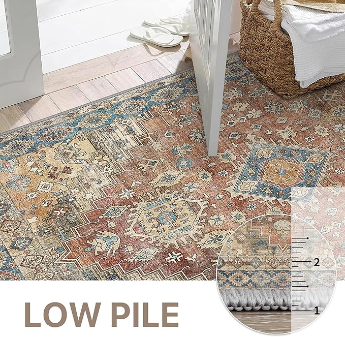 GENIMO 10x12 Area Rugs for Living Room, Machine Washable Non Slip Vintage Rugs - Image 8
