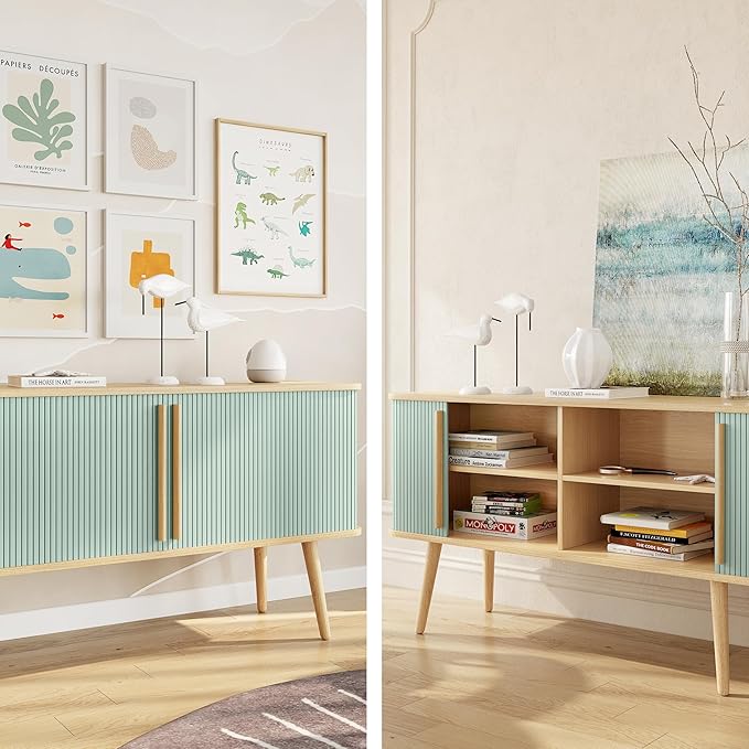 WERMO 53'' Blue Cabinet with Doors and Shelves - Image 4