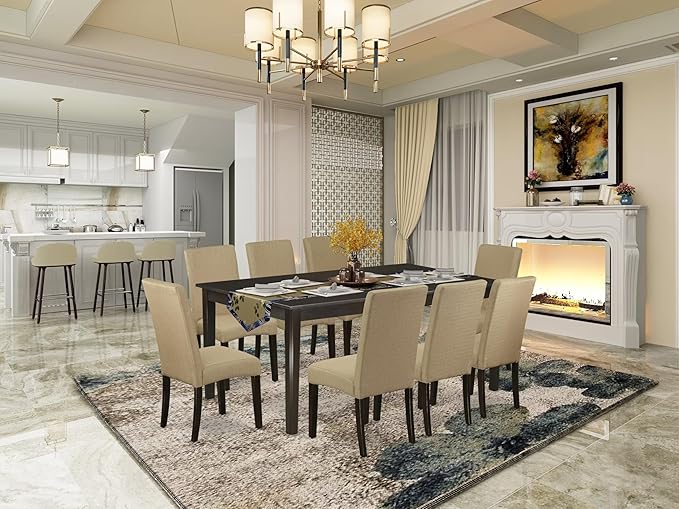 East West Furniture HEDR9-CAP-03 9 Piece Dining Room Table Set Includes a - Image 2
