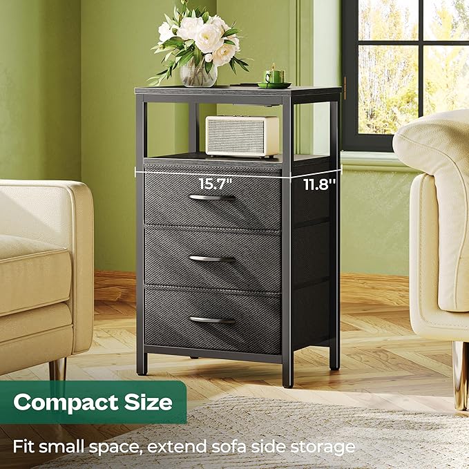 Huuger Nightstands Set of 2, 27.6 Inch End Tables - Image 7