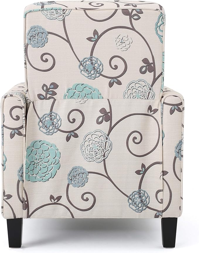 Christopher Knight Home Dufour White and Blue Floral Fabric Recliner 26.75D x - Image 11