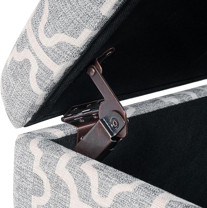 Home Decor | Upholstered MediumRectangular Storage Ottoman | Hinged Lid Ottoman - Image 6