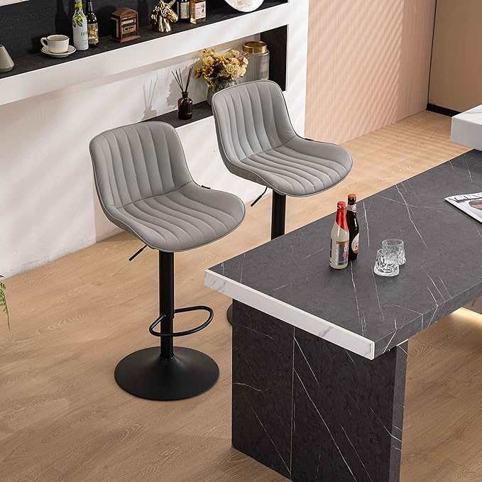 YOUNUOKE Counter Height Bar Stools Set of 2 Upholstered Kitchen Island - Image 9
