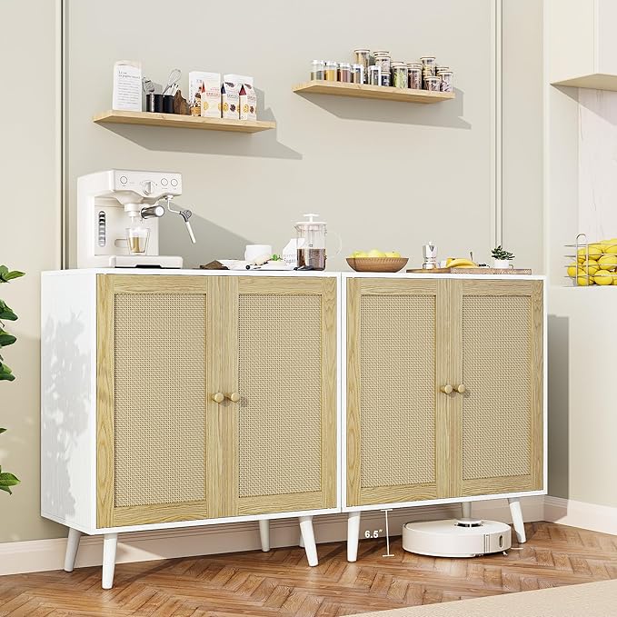 Rattan Storage Cabinet, Small Sideboard Buffets Storage Cabinet - Image 3