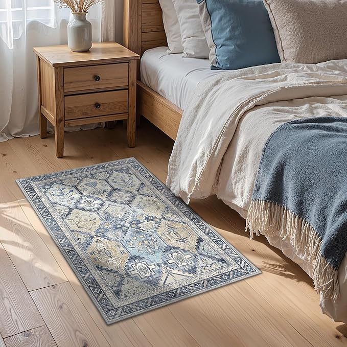 GENIMO 2x3 Area Rugs for Living Room, Machine Washable Non Slip Vintage Rugs - Image 3