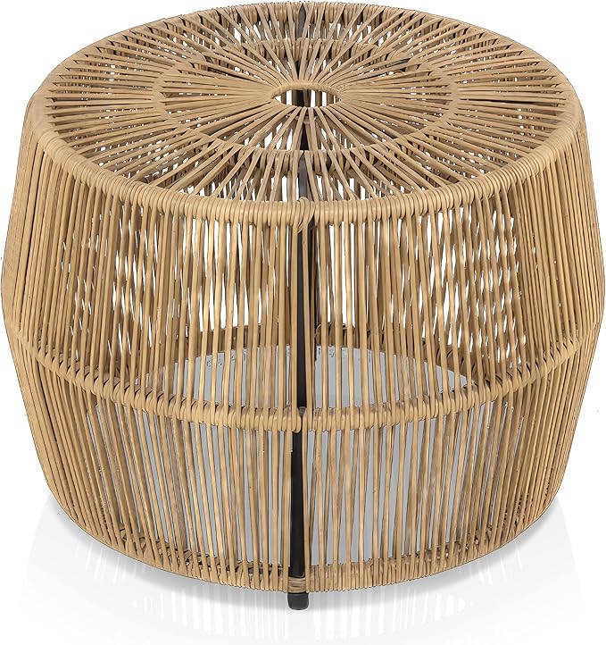 Muse & Lounge Co. Ysar Boho Rattan Round Coffee Table Outdoor by Unknown