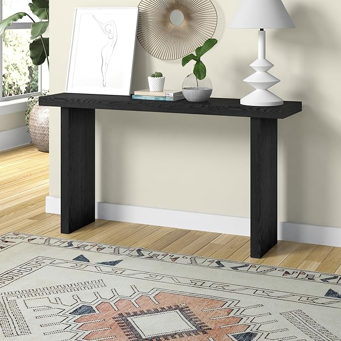 Henn&Hart 55'' Wooden Rectangular Fluted Console Table Entryway Table, Sofa - Image 2