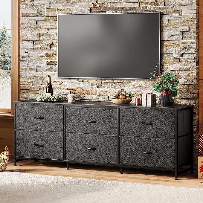 Huuger 63 Inch Long Dresser for Bedroom, Wide TV Stand for 55, 70 Inch TV - Image 9