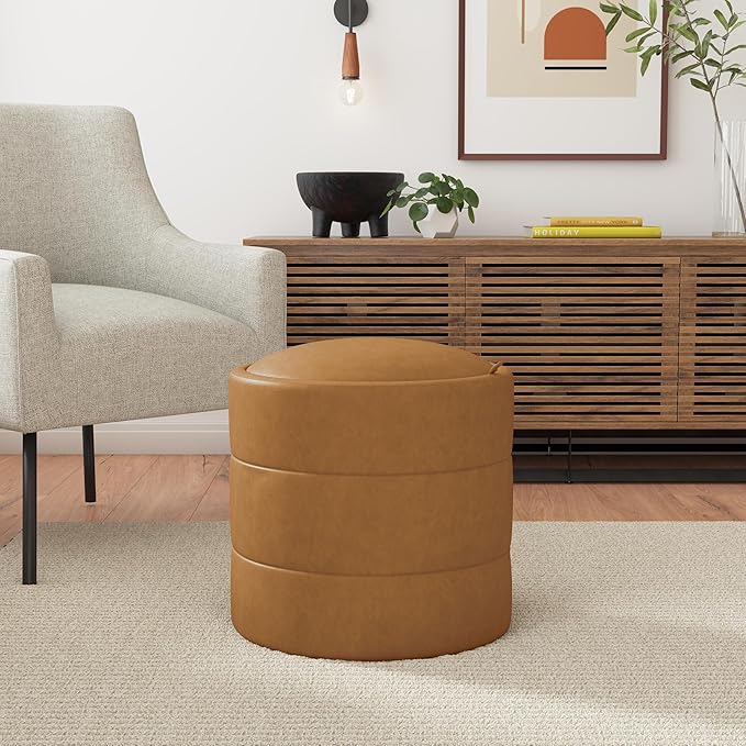 HomePop Storage Round Ottoman - Image 2