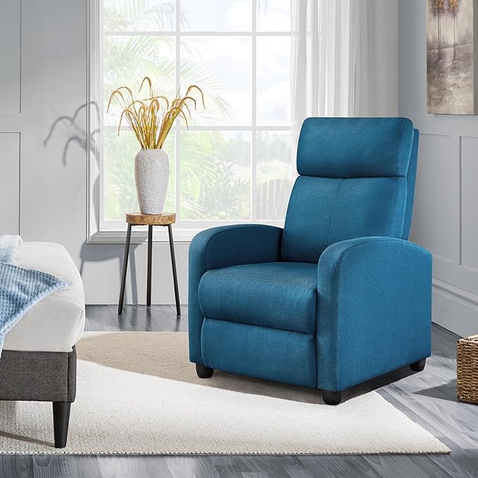 Yaheetech Fabric Recliner Sofa Modern Single Recliner Sofa Home Theater Seating - Image 8