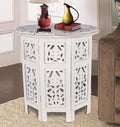 The Wooden Town Handcrafted White Wood End Table by TheWoodenTown