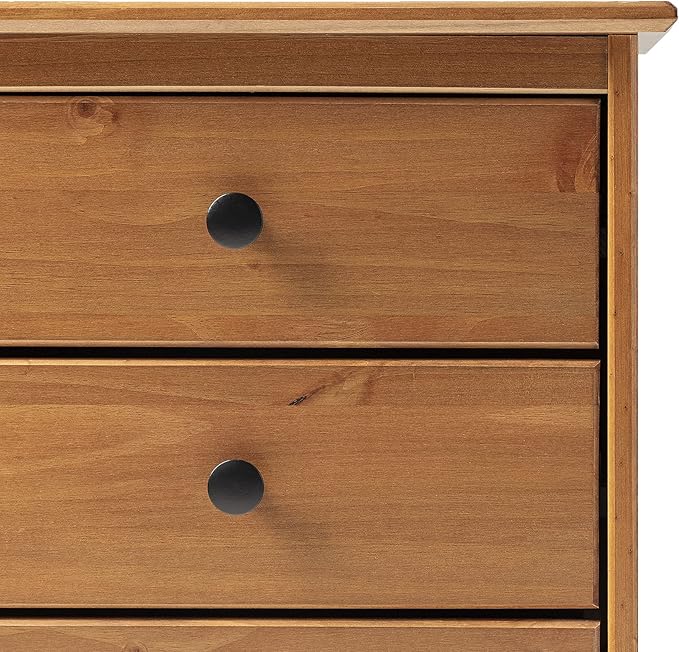 Walker Edison Traditional Wood 3 Drawer Nightstand Side Table Bedroom Storage - Image 6