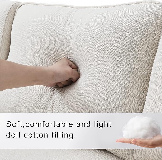 104" 4-Seater Modern Linen Fabric Sofa - Image 5