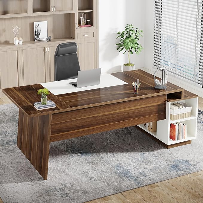 Tribesigns L-Shaped Executive Office Desk, 70.5-Inch Mid-Century Modern - Image 7