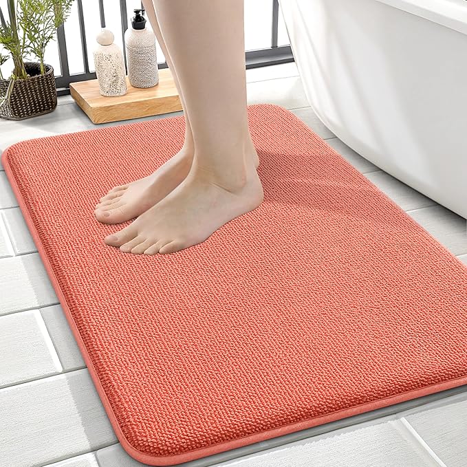 OLANLY Thick Memory Foam Bath Mat Rug 24x16, Extra Soft Absorbent Bathroom Rug by OLANLY