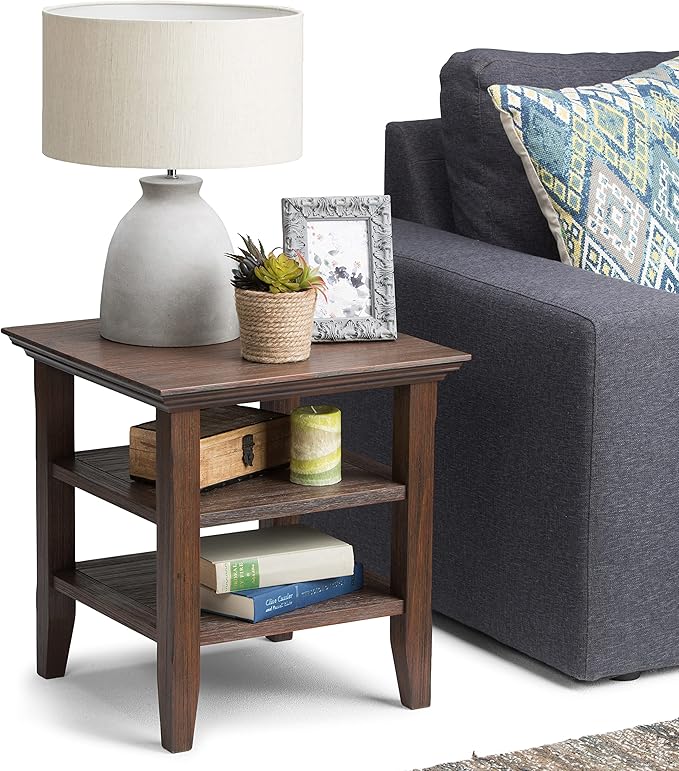SIMPLIHOME Acadian SOLID WOOD 19 Inch Wide Square Transitional End Table in - Image 8