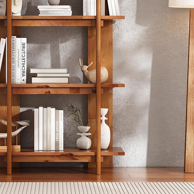 Christopher Knight Home Milio Modern 4 Shelf Bookcase, Acacia Solid Wood Book - Image 4