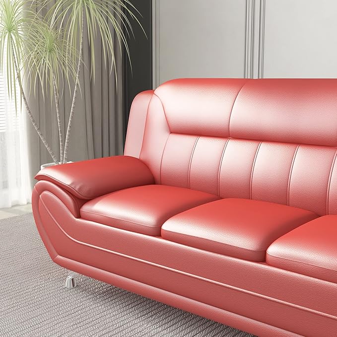 Container Furniture Direct Michael Modern Faux Leather Upholstered Stainless - Image 18