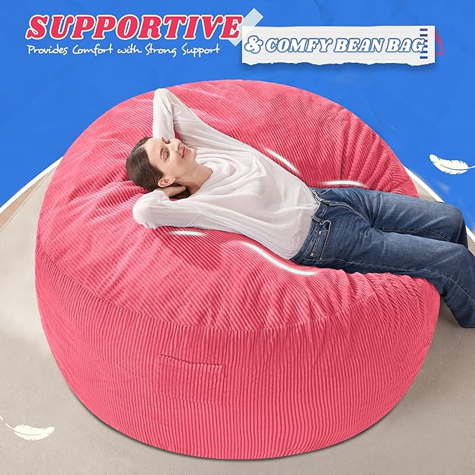 HABUTWAY 4FT Bean Bag Chair, Giant Bean Bag Chairs - Image 5