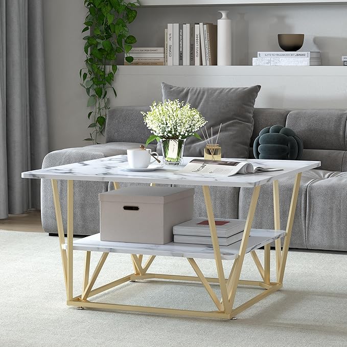Elephance Square Coffee Table for Living Room, 31.5 Inch Modern Coffee Table - Image 6
