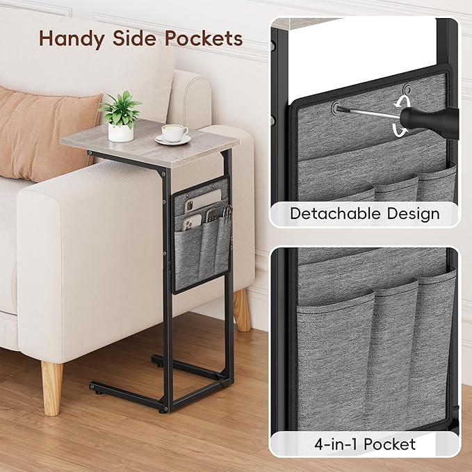 Vagusicc C Shaped End Table, Small Side Table - Image 8
