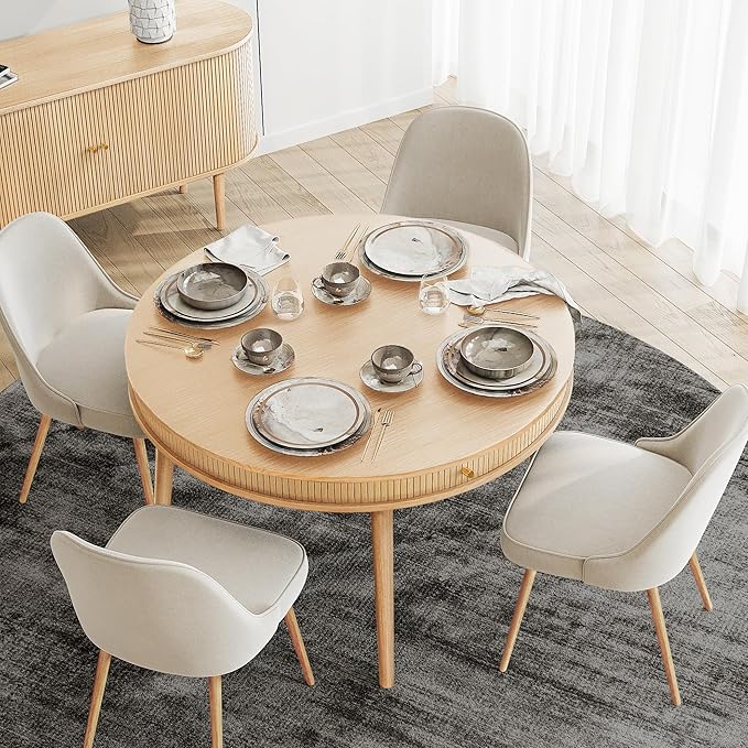 WERMO 47'' Round Dining Table for 4 People - Image 5