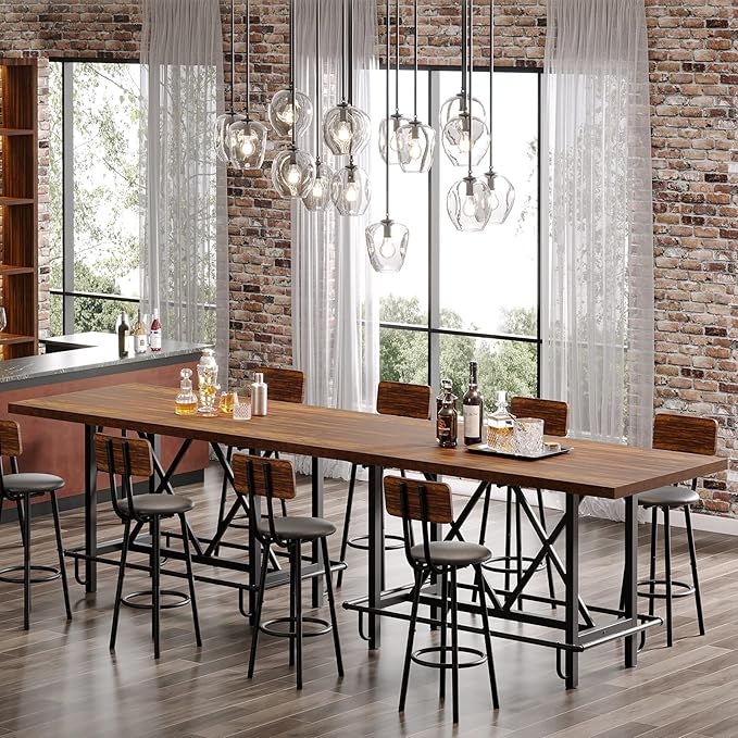 Tribesigns Bar Table, Industrial Counter Height Pub Table - Image 5