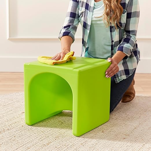 ECR4Kids Tri-Me Table and Cube Chair Set, Lime Green - Image 9