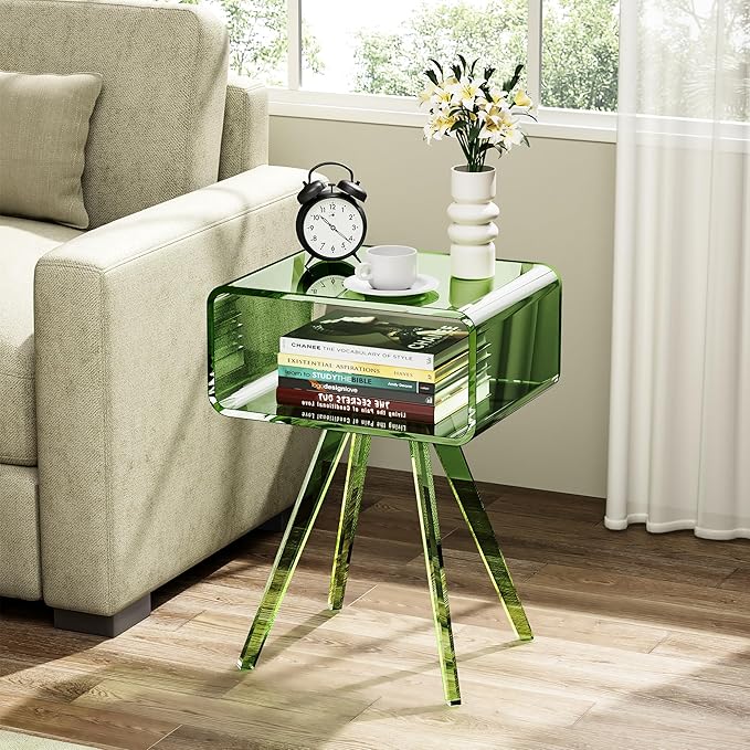 Acrylic Side Table, Acrylic Nightstand Bedside Table - Image 4