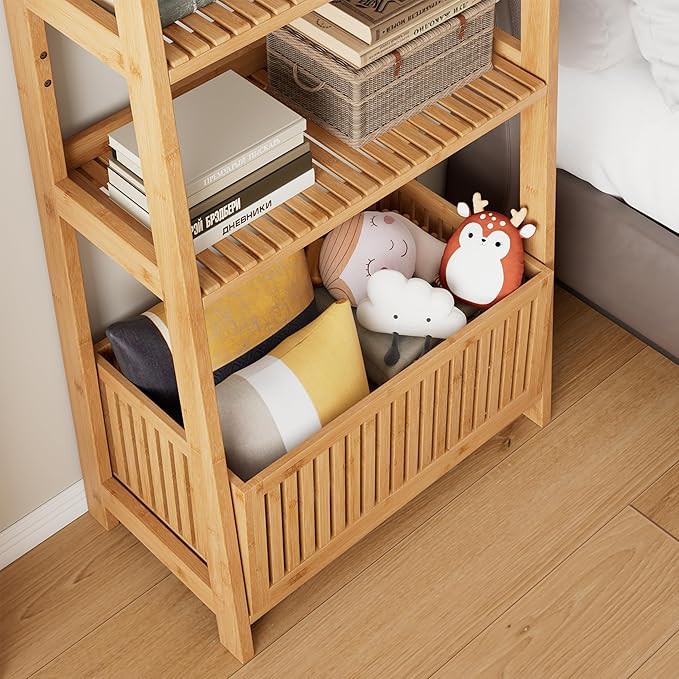 Bamjoy Bamboo Ladder Shelf, Bookshelf - Image 5