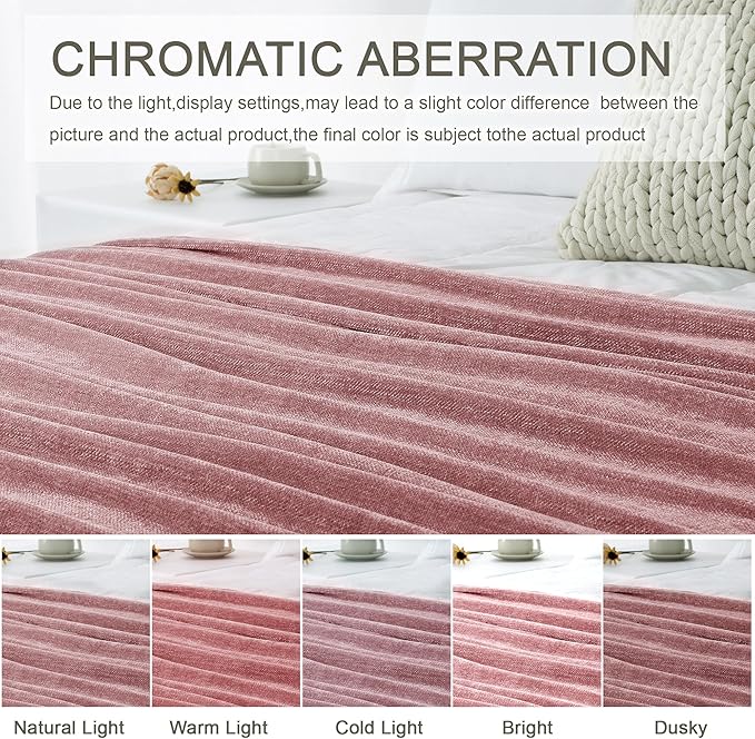 Chenille Throw Blanket for Couch 50"X 60", Soft Cozy Throws - Image 6