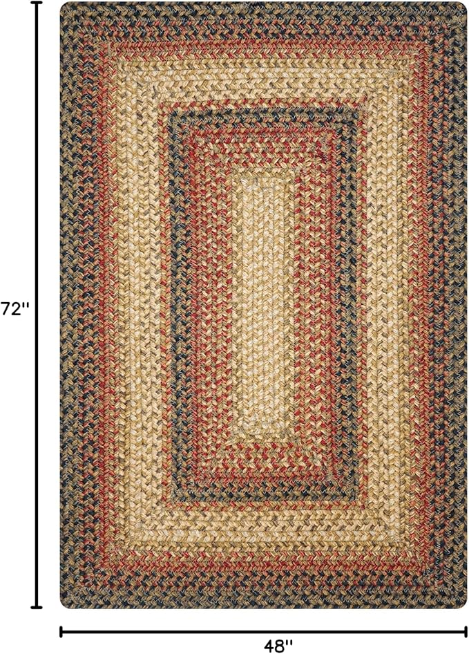 Russet Multi Color Jute Braided Area Rug, 4x6' Rectangle - Image 2
