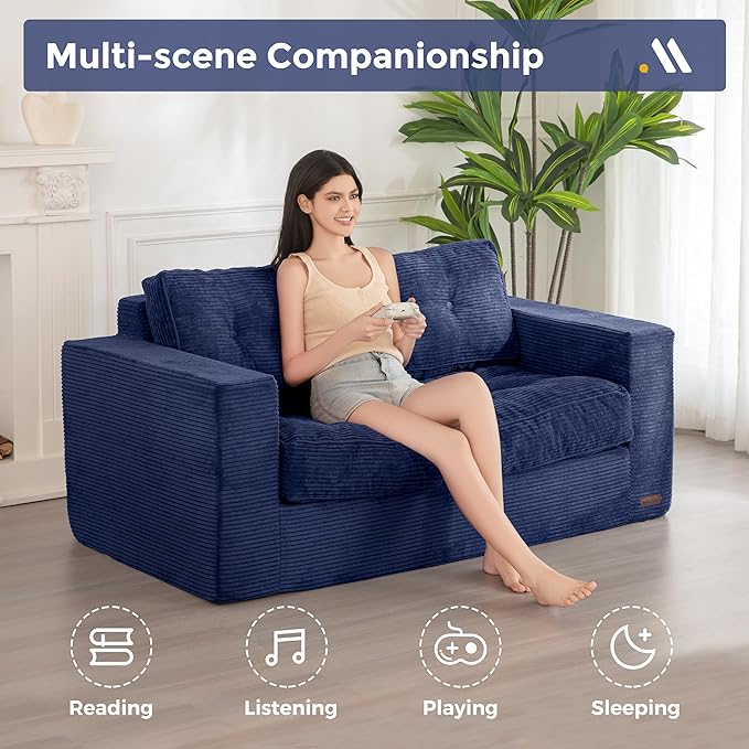 MAXYOYO Bean Bag Chair for Adults, Upholstered Floor Sofa - Image 4