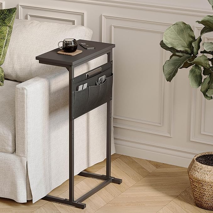 C Shaped End Table Set of 2, Side Table - Image 2