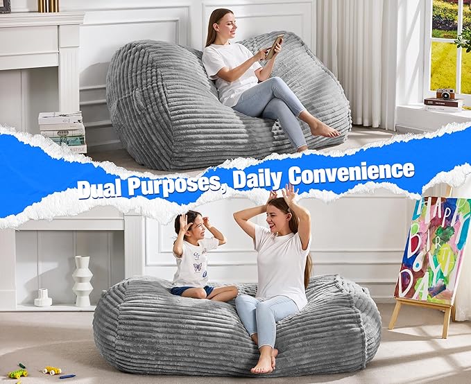 Hobestluk 5FT Bean Bag Chairs Adult Bean Bag - Image 6